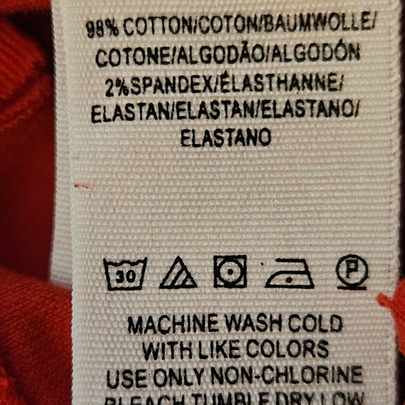 We The Free Red Corduroy Flare Pants 25 Free People Raw Hem Boho Unique Jeans - Picture 9 of 11